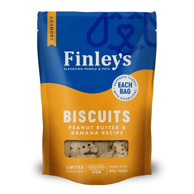Wheat-Free Peanut Butter & Banana Crunchy Biscuit Treats For Dogs