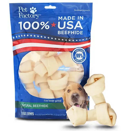 4-5 in. American Beefhide Natural Flavor Bones Dog Chew